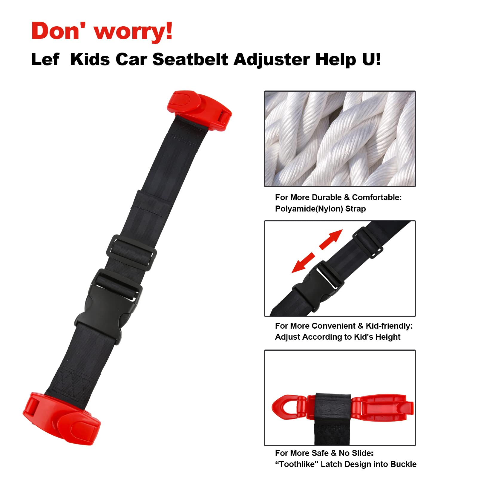 Child Seat Belt Adjusters - Adjustable Seat Belt Positioners with